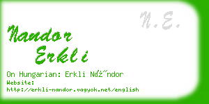 nandor erkli business card